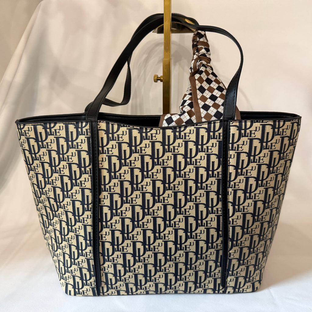 Christian Dior Vintage Trotter Romantique Large Tote — 15 x 12 Designer Handbag