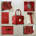 Alexander McQueen Skull Charm Top-Handle Handbag — Red/Silver - Vale & Row