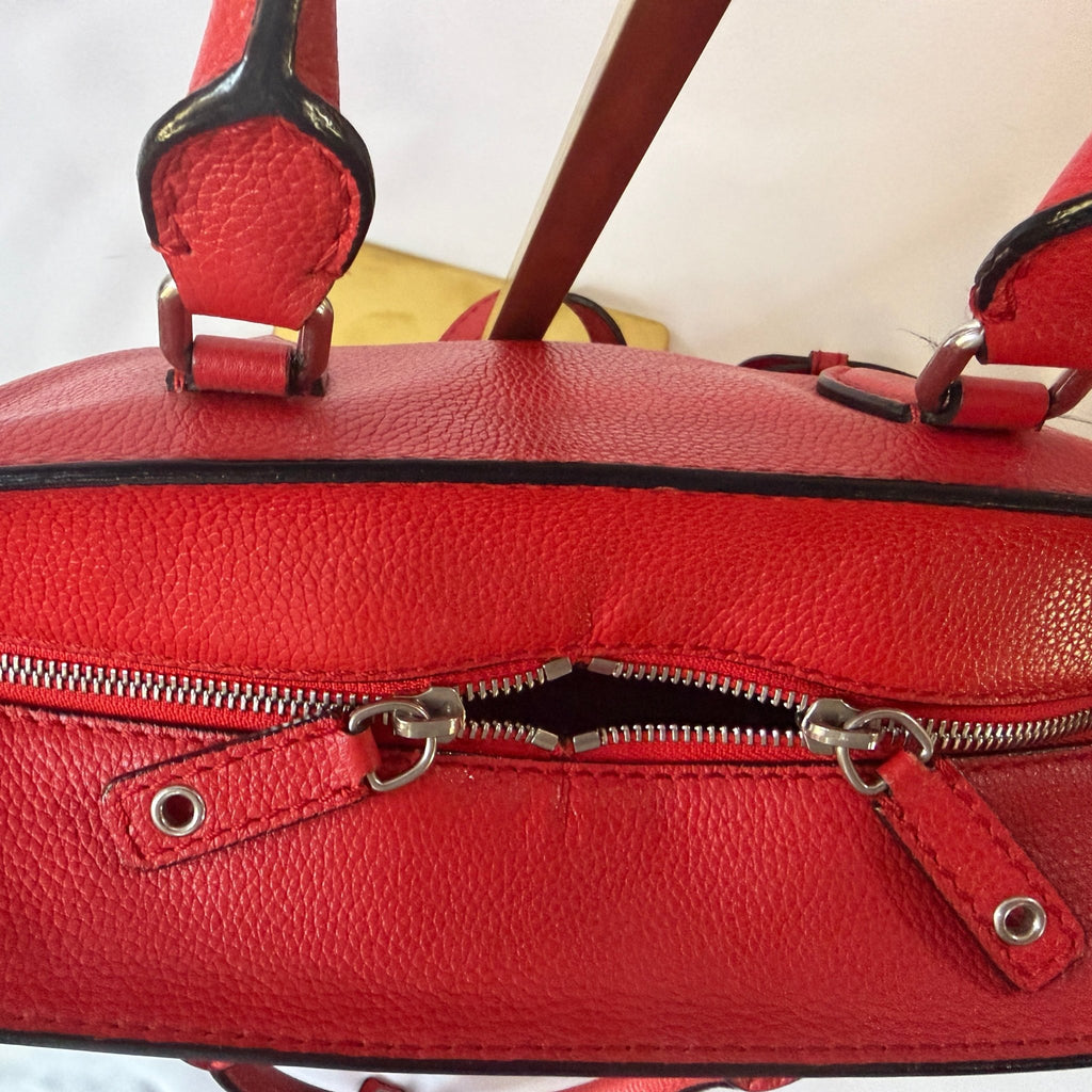 Alexander McQueen Skull Charm Top-Handle Handbag — Red/Silver - Vale & Row