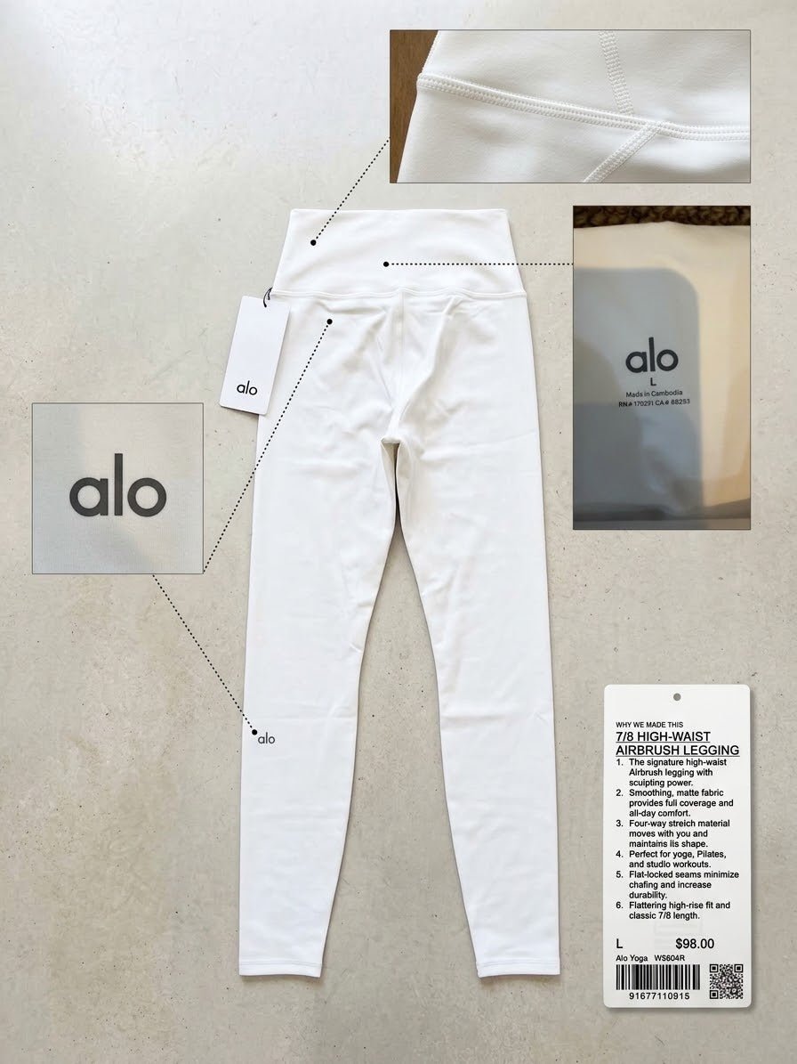 Alo Yoga 7/8 high-waist Airbrush leggings White L - Vale & Row