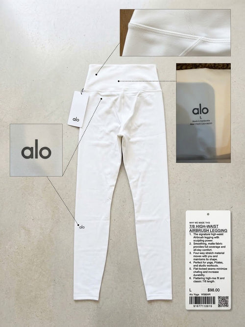 Alo Yoga 7/8 high-waist Airbrush leggings White L - Vale & Row