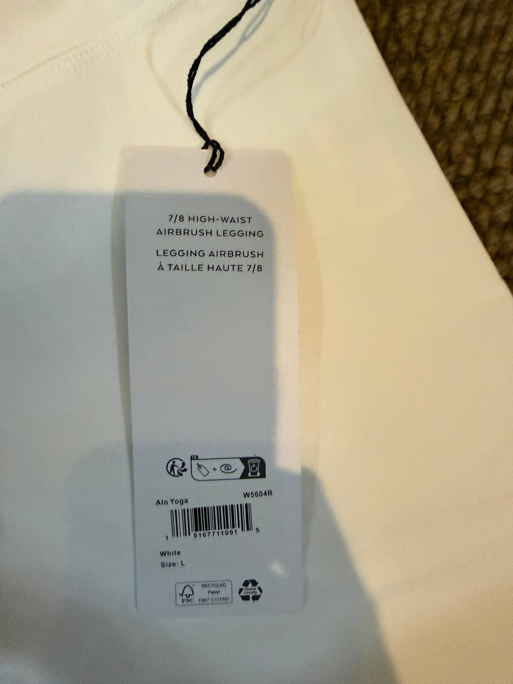 Alo Yoga 7/8 high-waist Airbrush leggings White L - Vale & Row