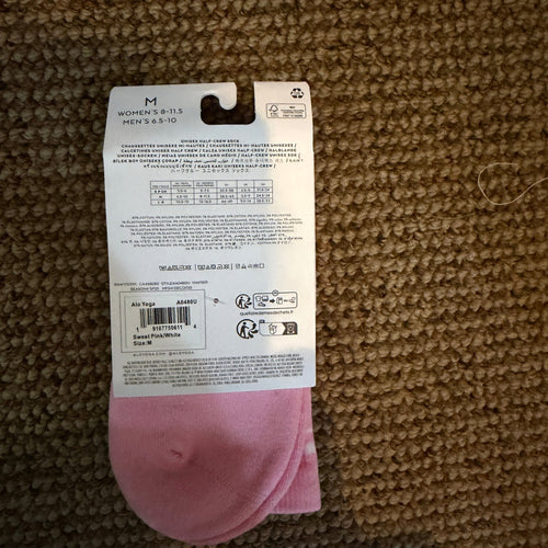Alo Yoga Unisex half-crew throwback socks Sweet Pink / White M - Vale & Row