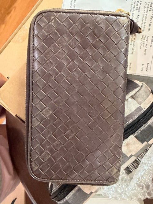 Bottega Veneta Intrecciato Zip-Around Wallet — Dark Brown - Vale & Row
