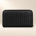 Bottega Veneta Intrecciato Zip-Around Wallet — Dark Brown - Vale & Row