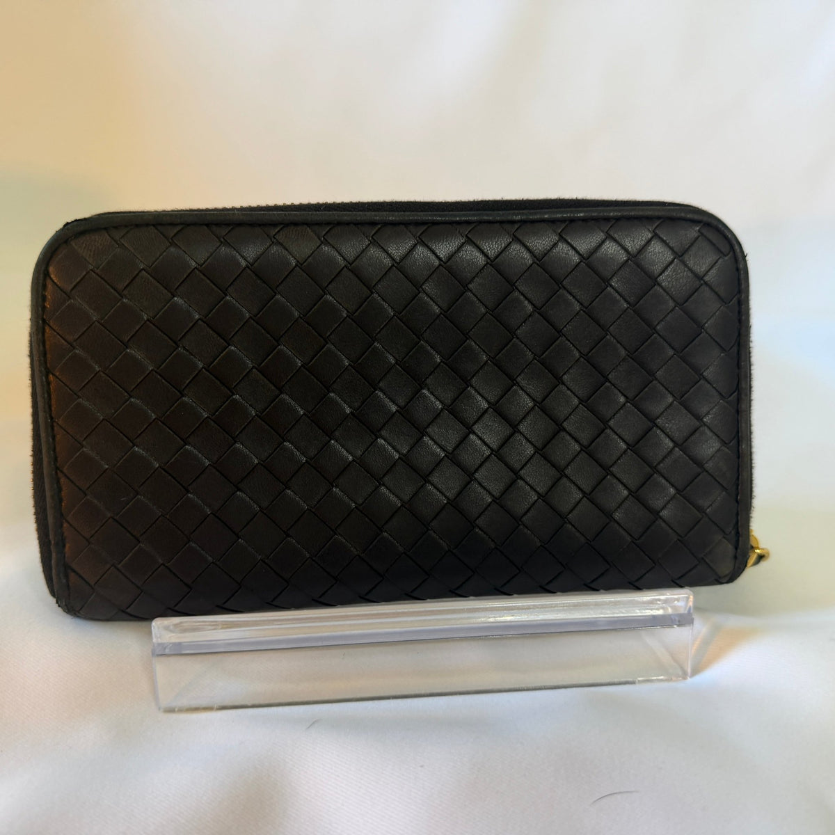 Bottega Veneta Intrecciato Zip-Around Wallet — Dark Brown - Vale & Row