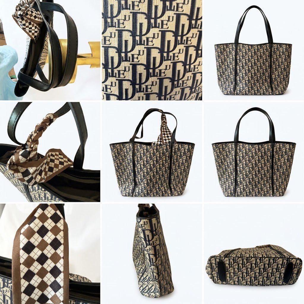 Christian Dior Vintage Trotter Romantique Large Tote — 15 x 12 Designer Handbag - Vale & Row