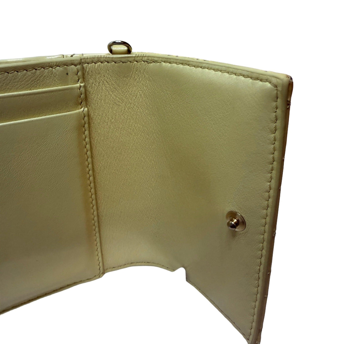 Christian Dior Yellow Cannage Quilted Compact Wallet - Vale & Row