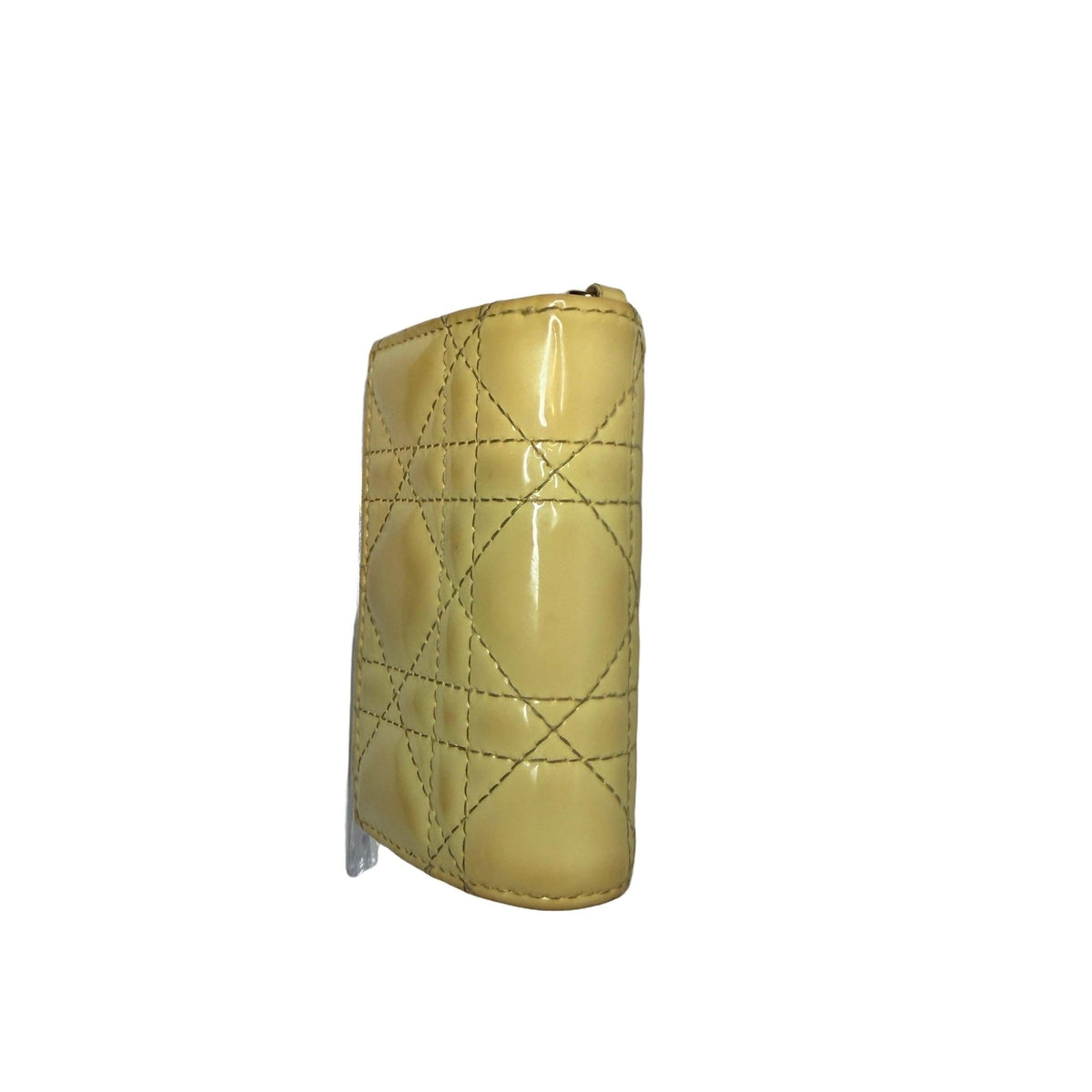 Christian Dior Yellow Cannage Quilted Compact Wallet - Vale & Row