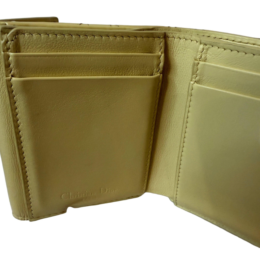Christian Dior Yellow Cannage Quilted Compact Wallet - Vale & Row