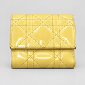 Christian Dior Yellow Cannage Quilted Compact Wallet - Vale & Row
