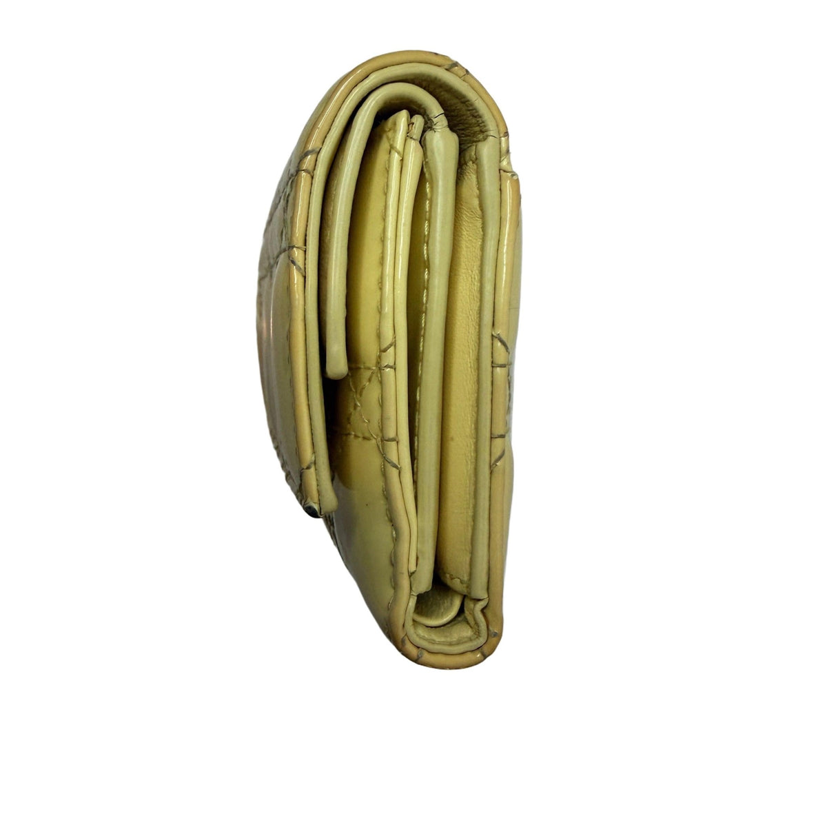Christian Dior Yellow Cannage Quilted Compact Wallet - Vale & Row