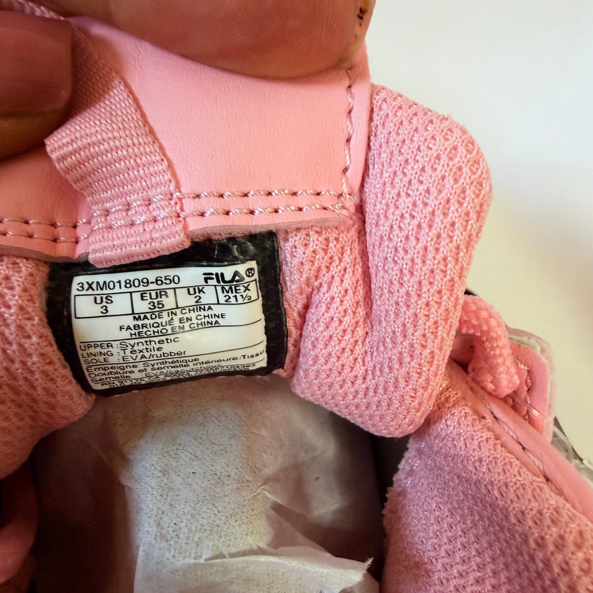 Fila Disruptor II Premium Sneakers — Pink/Coral, Kids US 3 - Vale & Row