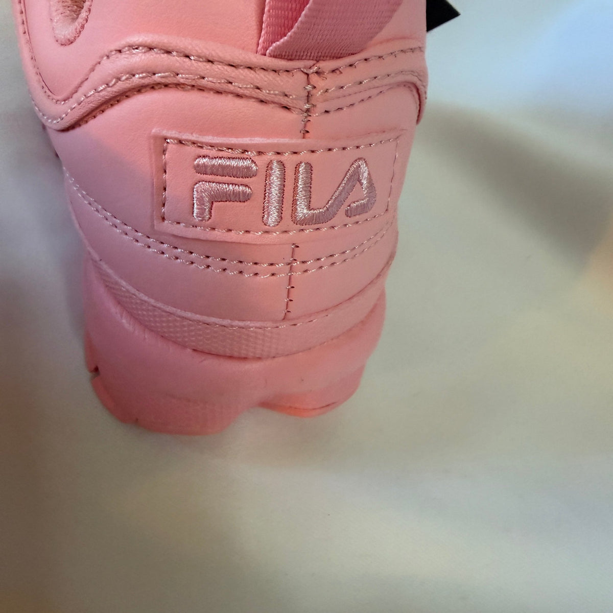 Fila Disruptor II Premium Sneakers — Pink/Coral, Kids US 3 - Vale & Row