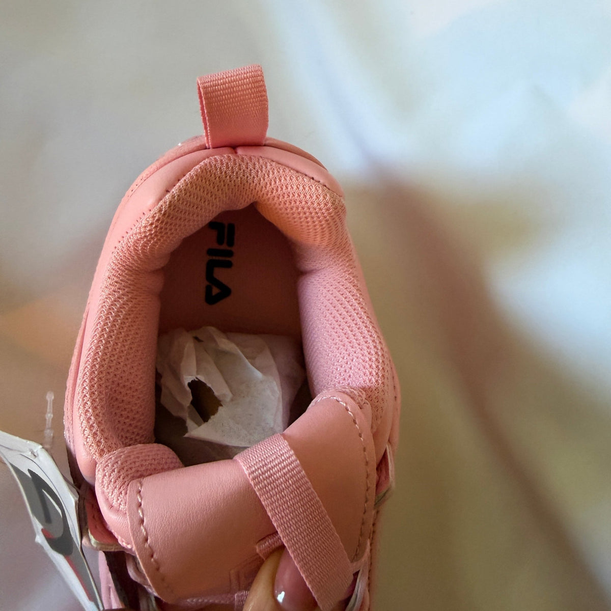 Fila Disruptor II Premium Sneakers — Pink/Coral, Kids US 3 - Vale & Row