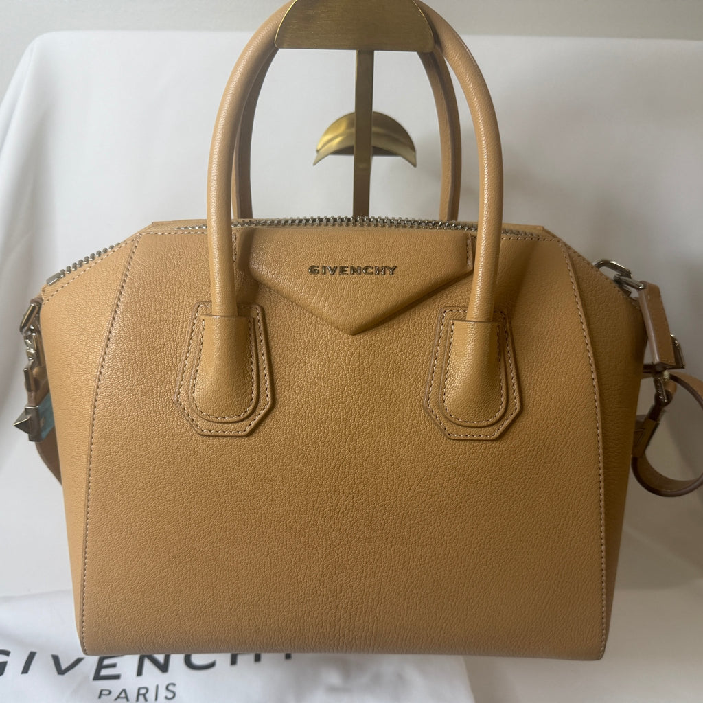 Givenchy Small Antigona Handbag — Beige/Tan, with Strap & Dust Bag - Vale & Row