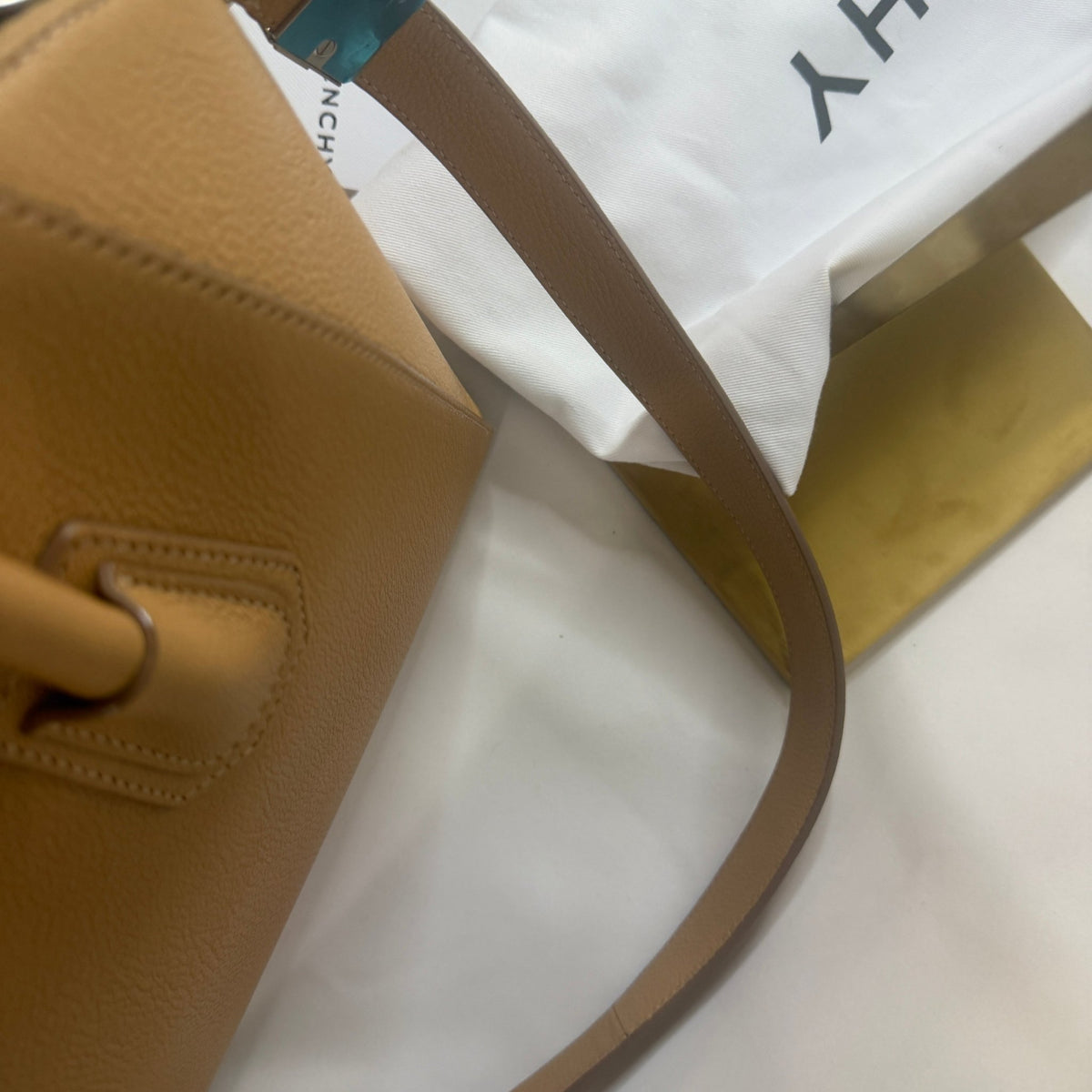 Givenchy Small Antigona Handbag — Beige/Tan, with Strap & Dust Bag - Vale & Row