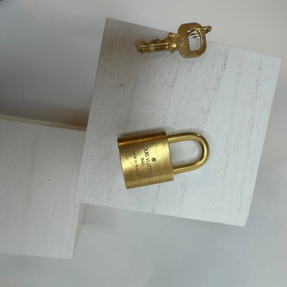 Louis Vuitton No. 310 Padlock & Key Set — Gold Tone Bag Charm - Vale & Row