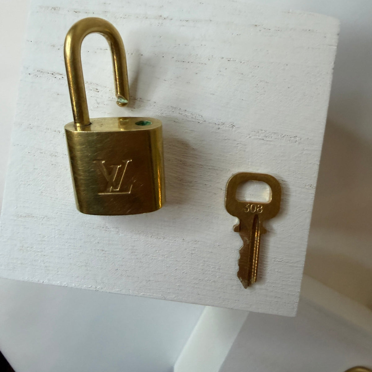 Louis Vuitton Padlock and Key Set No. 308 Gold Tone - Vale & Row