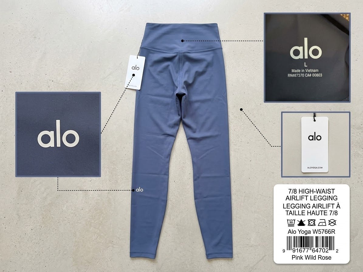 NEW Alo Yoga 7/8 high-waist Airlift leggings Navy L - Vale & Row