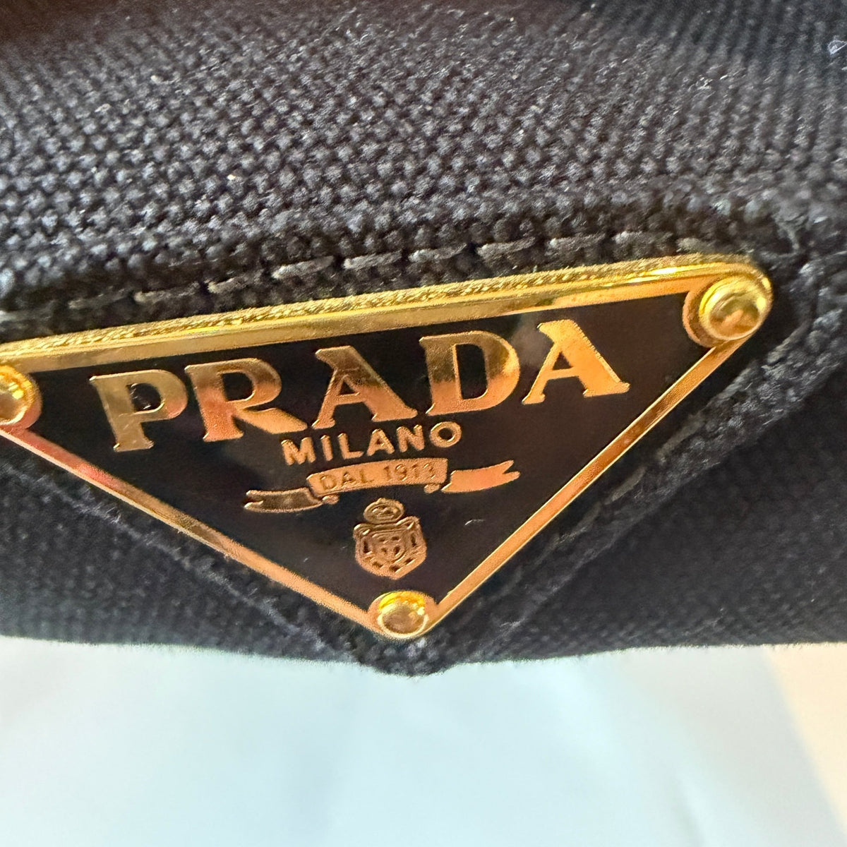 Prada Canapa Logo Canvas Bicolor Small Tote - Vale & Row