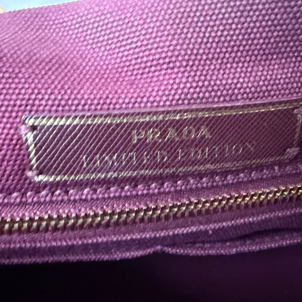 Prada Canapa Logo Canvas Bicolor Small Tote - Vale & Row