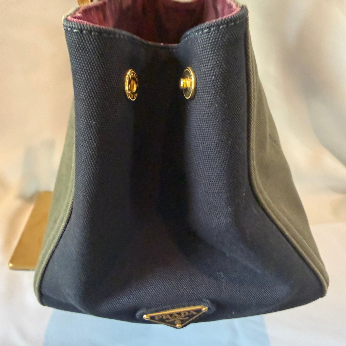 Prada Canapa Logo Canvas Bicolor Small Tote - Vale & Row