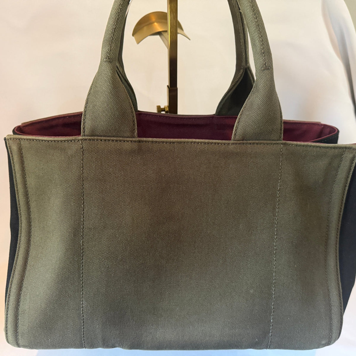 Prada Canapa Logo Canvas Bicolor Small Tote - Vale & Row
