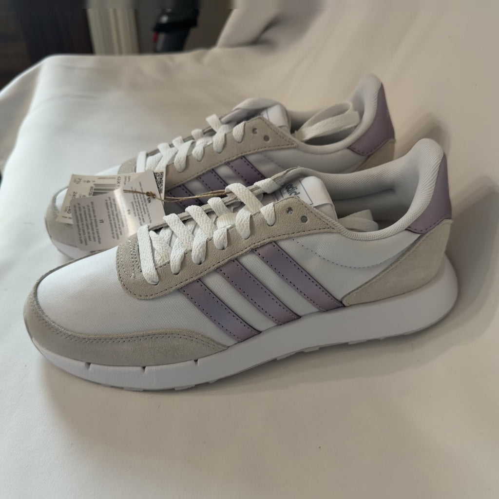 Adidas Lavendar White Cream Tennis Shoe Run 60s 2.0
