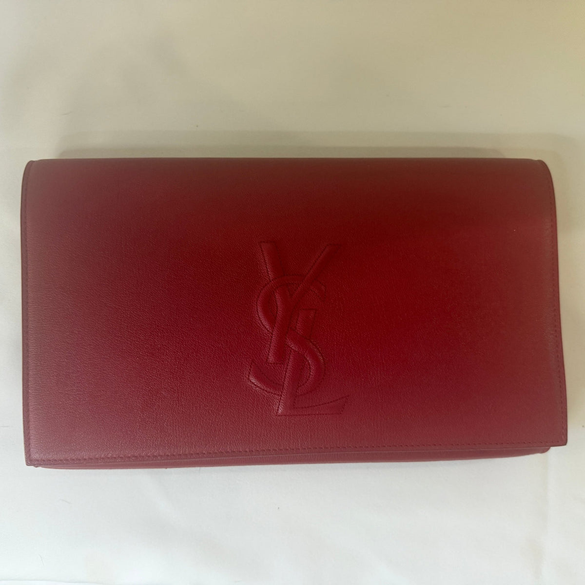 Women's Saint Laurent YSL Belle de Jour Leather Clutch with chain and interior protector - Vale & Row